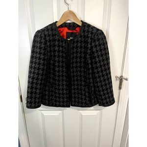 Mossimo Black & Grey Wool Blend Lined Houndstooth Blazer Size Medium